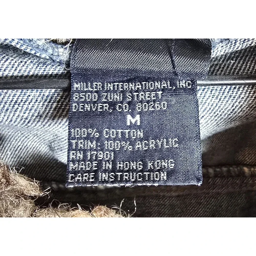Cruel Girl Vest Womens Medium Blue Denim Faux Fur Collar Trim Button Front - Picture 6 of 7